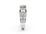 White gold Fancy Green Princess  Halo Pave Diamond Engagement Ring with Milgrain Detailing_32