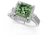 White gold Fancy Green Princess  Halo Pave Split Shank Prong Setting Ring_27
