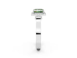 White gold Fancy Green Princess  Halo Pave Split Shank Prong Setting Ring_28