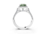 White gold Fancy Green Princess  Halo Pave Split Shank Prong Setting Ring_29