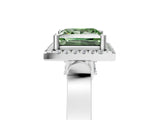 White gold Fancy Green Princess  Halo Pave Split Shank Prong Setting Ring_31