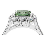 White gold Fancy Green Princess  Halo Split Shank Diamond Engagement Ring with Pave Band and Four-Prong Setting_4