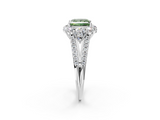 White gold Fancy Green Princess  Halo Split Shank Diamond Engagement Ring with Prong Setting_2