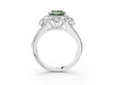 White gold Fancy Green Princess  Halo Split Shank Diamond Engagement Ring with Prong Setting_3