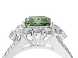 White gold Fancy Green Princess  Halo Split Shank Diamond Engagement Ring with Prong Setting_4