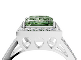 White gold Fancy Green Princess  Halo Split Shank Diamond Ring with Four-Prong Setting_4