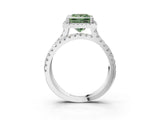 White gold Fancy Green Princess  Halo Split Shank Diamond Ring with Pavé Setting_41