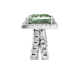 White gold Fancy Green Princess  Halo Split Shank Diamond Ring with Pavé Setting_43