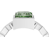 White gold Fancy Green Princess  Milgrain Marquise Diamond Twist Band Ring_66