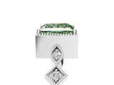 White gold Fancy Green Princess  Milgrain Marquise Diamond Twist Band Ring_67
