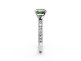 White gold Fancy Green Princess  Milgrain Pave Diamond Engagement Ring with Four-Prong Setting_2