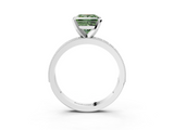 White gold Fancy Green Princess  Milgrain Pave Diamond Engagement Ring with Four-Prong Setting_3