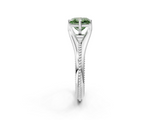 White gold Fancy Green Princess  Solitaire Beaded Band Six-Prong Setting_2