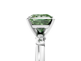 White gold Fancy Green Princess  Solitaire Beaded Band with Four-Prong Setting_5