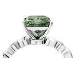 White gold Fancy Green Princess  Solitaire Bezel-Set Diamond Ring with Beaded Band and Four-Prong Setting_33