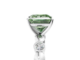 White gold Fancy Green Princess  Solitaire Bezel-Set Diamond Ring with Beaded Band and Four-Prong Setting_34