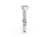 White gold Fancy Green Princess  Solitaire Bezel-Set Diamond Ring with Channel-Set Band_2