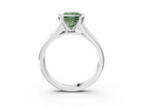 White gold Fancy Green Princess  Solitaire Bezel-Set Diamond Ring with Channel-Set Band_3