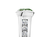 White gold Fancy Green Princess  Solitaire Bezel-Set Diamond Ring with Channel-Set Band_5