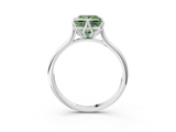 White gold Fancy Green Princess  Solitaire Cathedral Diamond Ring with Six-Prong Setting_3
