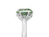 White gold Fancy Green Princess  Solitaire Cathedral Diamond Ring with Six-Prong Setting_5