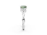 White gold Fancy Green Princess  Solitaire Celtic Knot Engagement Ring with Four-Prong Setting_2
