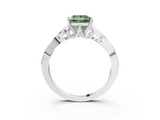 White gold Fancy Green Princess  Solitaire Celtic Knot Engagement Ring with Four-Prong Setting_3