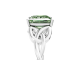 White gold Fancy Green Princess  Solitaire Celtic Knot Engagement Ring with Four-Prong Setting_5