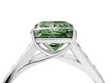 White gold Fancy Green Princess  Solitaire Channel-Set Diamond Engagement Ring with Four-Prong Setting_33