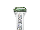 White gold Fancy Green Princess  Solitaire Channel-Set Diamond Engagement Ring with Four-Prong Setting_34