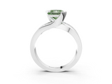 White gold Fancy Green Princess  Solitaire Channel-Set Split Shank Ring with Tension Prong Setting_6