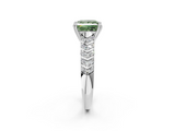 White gold Fancy Green Princess  Solitaire Chevron Pave Diamond Engagement Ring with Six-Prong Setting_2