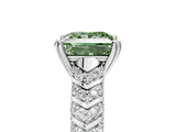 White gold Fancy Green Princess  Solitaire Chevron Pave Diamond Engagement Ring with Six-Prong Setting_5