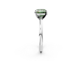 White gold Fancy Green Princess  Solitaire Diamond Engagement Ring with Four-Prong Setting on a Classic Band_5