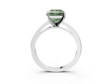 White gold Fancy Green Princess  Solitaire Diamond Engagement Ring with Four-Prong Setting on a Classic Band_6
