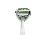 White gold Fancy Green Princess  Solitaire Diamond Engagement Ring with Four-Prong Setting on a Classic Band_8