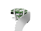 White gold Fancy Green Princess  Solitaire Diamond Engagement Ring with Pave Band and Four-Prong Setting 5