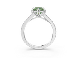White gold Fancy Green Princess  Solitaire Diamond Engagement Ring with Pave Band and Six-Prong Setting_3