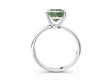 White gold Fancy Green Princess  Solitaire Diamond Ring with 4-Prong Setting on a Classic Band_6