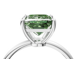 White gold Fancy Green Princess  Solitaire Diamond Ring with 4-Prong Setting on a Classic Band_7