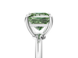 White gold Fancy Green Princess  Solitaire Diamond Ring with 4-Prong Setting on a Classic Band_8