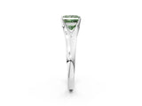 White gold Fancy Green Princess  Solitaire Diamond Ring with Cathedral Band and Four-Prong Setting_31