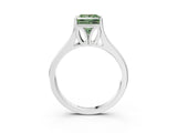 White gold Fancy Green Princess  Solitaire Diamond Ring with Cathedral Band and Four-Prong Setting_32