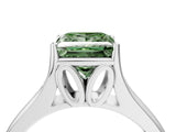 White gold Fancy Green Princess  Solitaire Diamond Ring with Cathedral Band and Four-Prong Setting_33
