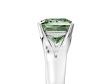 White gold Fancy Green Princess  Solitaire Diamond Ring with Cathedral Band and Four-Prong Setting_34