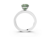 White gold Fancy Green Princess  Solitaire Diamond Ring with Channel-Set Baguette Band and Four-Prong Setting_3