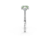 White gold Fancy Green Princess  Solitaire Diamond Ring with Channel Set Band and Bezel Prong Setting_56