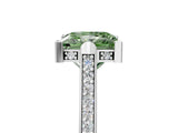 White gold Fancy Green Princess  Solitaire Diamond Ring with Channel Set Band and Bezel Prong Setting_59