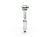 White gold Fancy Green Princess  Solitaire Diamond Ring with Channel-Set Band and Four-Prong Setting_5