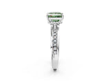 White gold Fancy Green Princess  Solitaire Diamond Ring with Channel Set Band and Six-Prong Setting_31